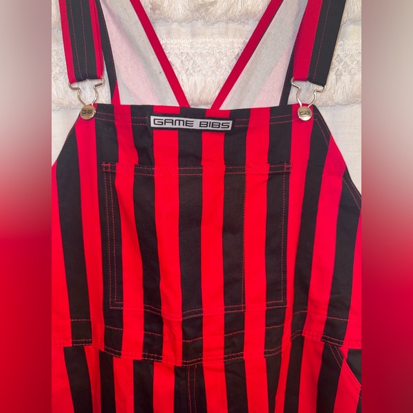 NWT University of Georgia Striped Game Bibs Overalls - Picture 4 of 10